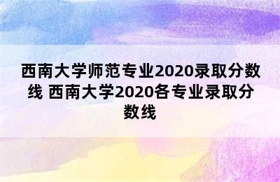 西南大学师范专业2020录取分数线 西南大学2020各专业录取分数线